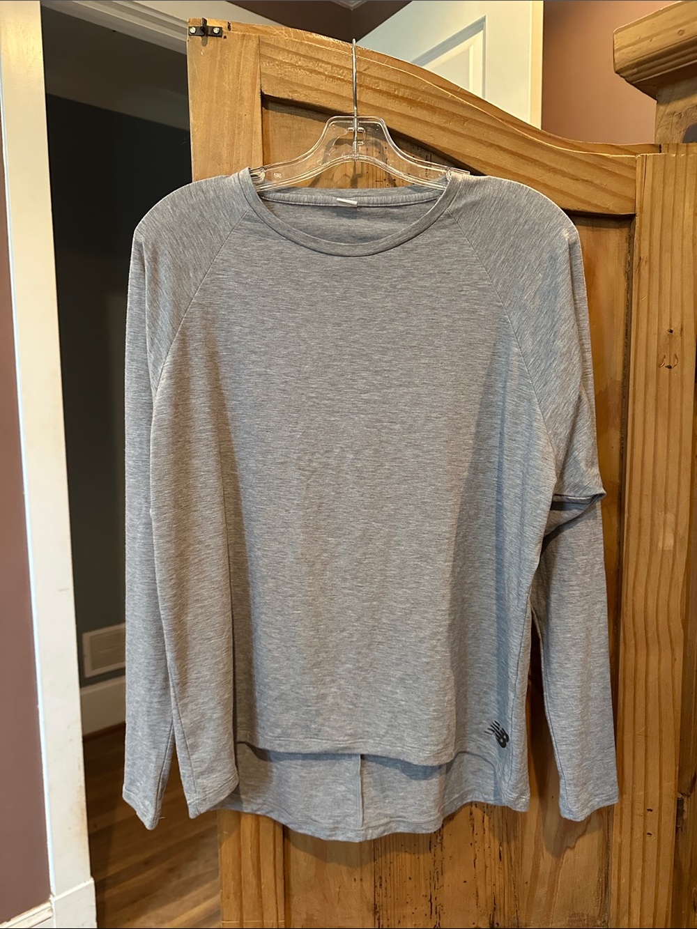 New Balance Heather Gray Long-Sleeve Crewneck Shirt